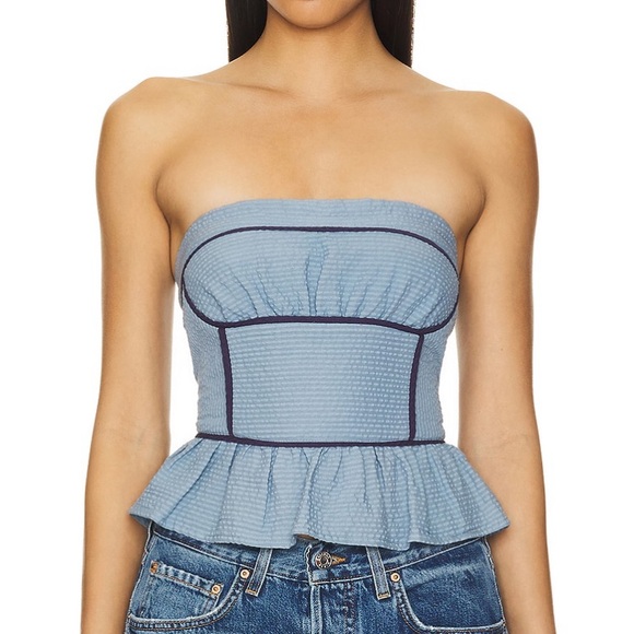 Free People Tops - Free People Tara Tube Top Strapless Faded Denim Blue Size Medium New with Tag